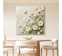 Generico Decorazione Murale Artistica Originale 100% Dipinta A Mano Con Texture, Pittura A Olio Di Carpa Di Loto, Immagini Artistiche Estetiche Senza Cornice Per Soggiorno 150X150Cm (59X59 Pollici)