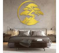 Generico Decorazione murale in Metallo a Forma di Bonsai, Decorazione murale in Metallo - Ornamento Giapponese, Opera d'Arte Decorativa, Scultura Moderna per la casa, Soggiorno, Camera da Letto,