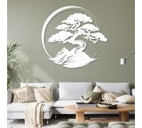 Generico Decorazione murale in Metallo a Forma di Bonsai, Decorazione murale in Metallo - Ornamento Giapponese, Opera d'Arte Decorativa, Scultura Moderna per la casa, Soggiorno, Camera da Letto,