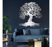 Generico Decorazione murale in Metallo Albero della Vita - Decorazione murale Moderna Ispirata alla Natura con Radici e Rami - Decorazione murale in Metallo Spirituale per Soggiorno, i