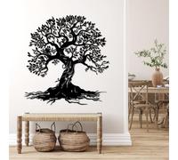 Generico Decorazione murale in Metallo Albero della Vita - Decorazione murale Moderna Ispirata alla Natura con Radici e Rami - Decorazione murale in Metallo Spirituale per Soggiorno,