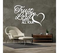 Generico Decorazione murale in Metallo con Fiducia nel Signore, Preghiera Cristiana della serenità in Metallo con Versetto della Bibbia, Decorazione Artistica Nera per Soggiorno, Camera da Letto
