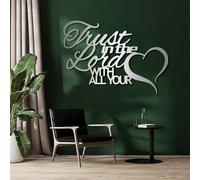 Generico Decorazione murale in Metallo con Fiducia nel Signore, Preghiera Cristiana della serenità in Metallo con Versetto della Bibbia, Decorazione Artistica Nera per Soggiorno, Camera da Letto