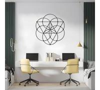 Generico Decorazione murale in Metallo con Fiore della Vita e Geometria Sacra, Decorazione Artistica in Metallo con opere d'Arte Zen spirituali, Decorazione Artistica per Camera da Letto con Med