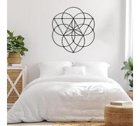 Generico Decorazione murale in Metallo con Fiore della Vita e Geometria Sacra, Decorazione Artistica in Metallo con opere d'Arte Zen spirituali, Decorazione Artistica per Camera da Letto con Med