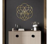 Generico Decorazione murale in Metallo con Fiore della Vita e Geometria Sacra, Decorazione Artistica in Metallo con opere d'Arte Zen spirituali, Decorazione Artistica per Camera da Letto con Med