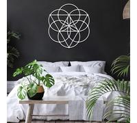 Generico Decorazione murale in Metallo con Fiore della Vita e Geometria Sacra, Decorazione Artistica in Metallo con opere d'Arte Zen spirituali, Decorazione Artistica per Camera da Letto con Med