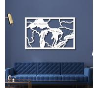 Generico Decorazione murale in Metallo con Mappa dei Grandi Laghi, Decorazione Artistica con Mappa dei Grandi Laghi in Metallo, Decorazione per Soggiorno, Camera da Letto, corridoio e Scale, Reg