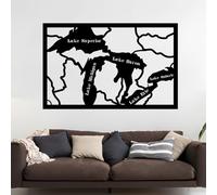 Generico Decorazione murale in Metallo con Mappa dei Grandi Laghi, Decorazione Artistica con Mappa dei Grandi Laghi in Metallo, Decorazione per Soggiorno, Camera da Letto, corridoio e Scale, Reg
