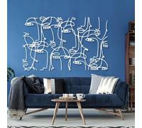 Generico Decorazione murale in Metallo Nero, Decorazione con volti Astratti, Linea del Volto di Donna, Decorazione per Soggiorno, Decorazione murale in Metallo, Decorazione Artistica, per soggio