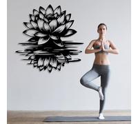 Generico Decorazione murale in Metallo Raffigurante Il Loto, Decorazione Spirituale per Lo Yoga, Scultura Moderna per la casa, Decorazione Artistica in Metallo, Decorazione murale per Soggiorno,