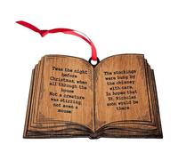 Generico Decorazione Natalizia di Poesia Classica, Ornamento Creativo per Albero a Forma di Libro Vintage, Ciondolo a Libro in Acrilico con Frase di Poesia per sulla Finestra 'Albero