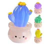 Generico Decorazione Per Auto Mini Cactus | Per Il Giardino Delle Fate | Topper Per Torta Con Piccole Figure Di Cactus | Mini Animali In Resina Che Si Illuminano Al Buio, Figurine Di Alieni, A