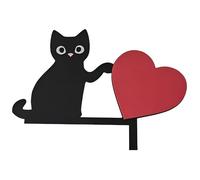 Generico Decorazione per di Porta in Legno - Topper per Porta a Forma di Cuore di Gatto, Accento sulla Parete con Animali | Cartello Decorativo per Angolo Port per San, Ingresso Interno, Came