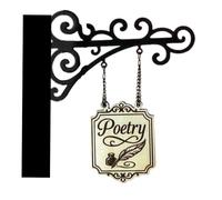 Generico Decorazione per libreria - da parete per amante dei libri, ornamento letterario da appendere, accessorio per l'aula domestica | La struttura in ferro e legno aggiunge fascino, regalo pe