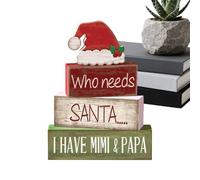 Generico Decorazione per Vassoio Natalizio a più Livelli | Decorazioni per Cappelli da Babbo Natale in Legno da 4 Pezzi | Cartelli per centrotavola per Tavolo Natalizio | per della Fattoria, la camer