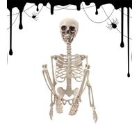 Generico Decorazione Scheletro - Scheletro Snodabile 60 cm - Statua Pieghevole con Ossa e Teschio per Feste Casa Compleanno Bambini