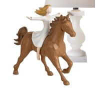 Generico Decorazione Statua Cavallo | Ornamento animale in resin a - Moderna Scultura Ragazza A Cavallo - per Giovani Ragazzi Figlie Comodino Libreria Davanzale Soggiorno Camera Ripiano Cameretta