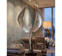 Generico Decorazione Statuetta con Ali Design Moderno Argento per Salotto, Studio, Camera da Letto, Soggiorno, FM-72