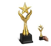 Generico Decorazione Stella a Cinque Punte in Plastica Oro, Premi e Trofei per Festa e Campioni, Coppa Premio