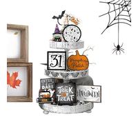 Generico Decorazioni combustizzate di Halloween - Segno in Legno Zucca Stile Country Deco per tavoli da Letto mensole del soggio