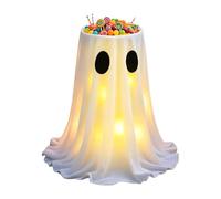 Generico Decorazioni Fantasma Halloween da Esterno- 26 * 26 Cm Decorazione da Terra A LED con 8 modalità Spettrali | Porta Caramelle Dolcetto Scherzetto | per Esterno Cortile Giardino Sentiero