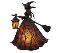 Generico Decorazioni Halloween Strega - Segnali Artigianali in Resina per Tavoli | Decorazione Luce Strega Vintage per Libreria, Casa, Portico, Centro Tavola