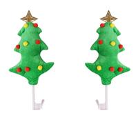 Generico Decorazioni Natalizie in Peluche Verde Albero e Stella per Auto 3 Pezzi Resistenti e Piacevoli al Tatto Durante le Festività di Natale per Paraurti