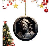Generico Decorazioni Natalizie Religiose | Pendente Festivo in Acrilico 2D | Decorazioni Di Gesù Per Albero Di Natale,per la Casa la Libreria l'Interno Auto la Maniglia Porta i Rami e Altro