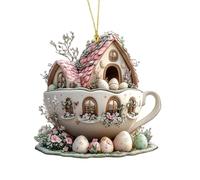 Generico Decorazioni pasquali Vintage - Decorazione per da caffè a Forma di Coniglietto Pasquale 3,07x3,15x0,12 Pollici, Ornamenti da caffè Albero, | Decorazioni la casa per Le Feste