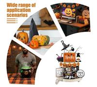 Generico Decorazioni Vassoio Halloween - Insegna Rustica da Scrivania con Fantasma e | Decorazione Scary Halloween per Scrivania Camera da Letto Soggiorno Libreria Mensole Tavoli