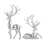 Generico Deer Figurine | 2-Piece Resin Christmas Decorations - Reindeer Sculpture, Versatile Decorative Accessories, Tabletop Decor Set,for Desktop Mantle Fireplace Living Room Bedroom Home Office