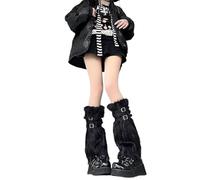 Generico Deer Leg Warmers,2026 New Women's Brown Faux Fur Leg Warmers, Y2k Animal Print Fuzzy Boot Covers for Holiday Party (Black-1)