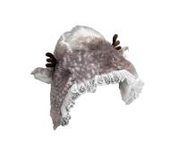 Generico Deer Print Leg Warmers, Soft Thicken Furry Warmers for Women, Cozy Winter Animal Socks, Christmas Party (Grey Hat)