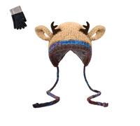 Generico Deer Storage Hat- Festive Christmas Antler Hat, Creative Antler Hats & Bag 2-in-1 Practical and Adorable (A)
