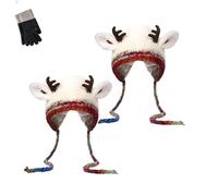 Generico Deer Storage Hat- Festive Christmas Antler Hat, Creative Antler Hats & Bag 2-in-1 Practical and Adorable (B1)