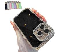 Generico Defendcase New Double-Sided Diamond-Embedded Case for iPhone, New Double Sided Diamond Phone Case, for iPhone16/15/14/13 Pro Max (Black,13 pro)