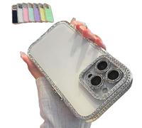 Generico Defendcase New Double-Sided Diamond-Embedded Case for iPhone, New Double Sided Diamond Phone Case, for iPhone16/15/14/13 Pro Max (White,11)