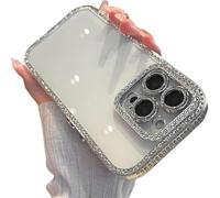 Generico Defendcase New Double-Sided Diamond-Embedded Case for iPhone, Solid Color Anti-Drop All-Inclusive Phone Case, for iPhone 13/14/15/16 Pro Max (White,For iPhone16)