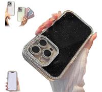 Generico Defendcase New Double-Sided Diamond-Embedded Case for iPhone, Solid Color Anti-Drop All-Inclusive Phone Case with Lens Protection, for iPhone 16/15/14/13/12ProMax (15plus,Black)