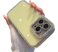Generico Defendcase New Double-Sided Diamond-Embedded Case for iPhone, Solid Color Anti-Drop All-Inclusive Phone Case, for iPhone 13/14/15/16 Pro Max (Yellow,For iPhone16plus)