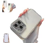 Generico Defendcase New Double-Sided Diamond-Embedded Case for iPhone, Solid Color Anti-Drop All-Inclusive Phone Case with Lens Protection, for iPhone 16/15/14/13/12ProMax (16,White)