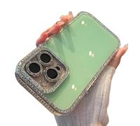 Generico Defendcase New Double-Sided Diamond-Embedded Case for iPhone, Solid Color Anti-Drop All-Inclusive Phone Case, for iPhone 11/12/13/14/15/16 Pro Max (for iPhone 13,Green)