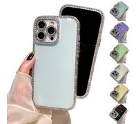 Generico Defendcase New Double-Sided Diamond-Embedded Case for Phone, Solid Color Anti-Drop All-Inclusive, Phone Case with Lens Protection for Phones 16/15/14/13/12 Series (Blue,15plus)