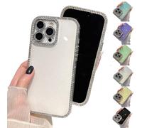 Generico Defendcase New Double-Sided Diamond-Embedded Case for Phone, Solid Color Anti-Drop All-Inclusive, Phone Case with Lens Protection for Phones 16/15/14/13/12 Series (White,12)