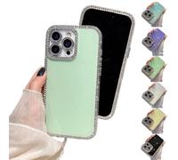 Generico Defendcase New Double-Sided Diamond-Embedded Case for Phone, Solid Color Anti-Drop All-Inclusive, Phone Case with Lens Protection for Phones 16/15/14/13/12 Series (Green,16promax)