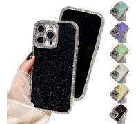 Generico Defendcase New Double-Sided Diamond-Embedded Case for Phone, Solid Color Anti-Drop All-Inclusive, Phone Case with Lens Protection for Phones 16/15/14/13/12 Series (Black,13)