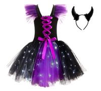 Generico Déguisement Halloween Bébé Fille,Costume da Regina Vampiro Vestito Costume di Travestimento Fancy Dress D'Halloween Pour Jupe Bretelles per Carnevale Party Cosplay