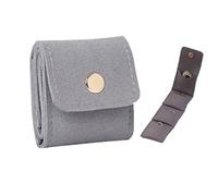 Generico Dehorss/Gem-Hanbss Mini Travel Jewelry Bag, Portable Foldable Mini Travel Jewelry Roll Bag with Buckle for Earrings Rings Necklaces (gray)