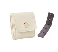 Generico Dehorss/Gem-Hanbss Mini Travel Jewelry Bag, Portable Foldable Mini Travel Jewelry Roll Bag with Buckle for Earrings Rings Necklaces (beige)